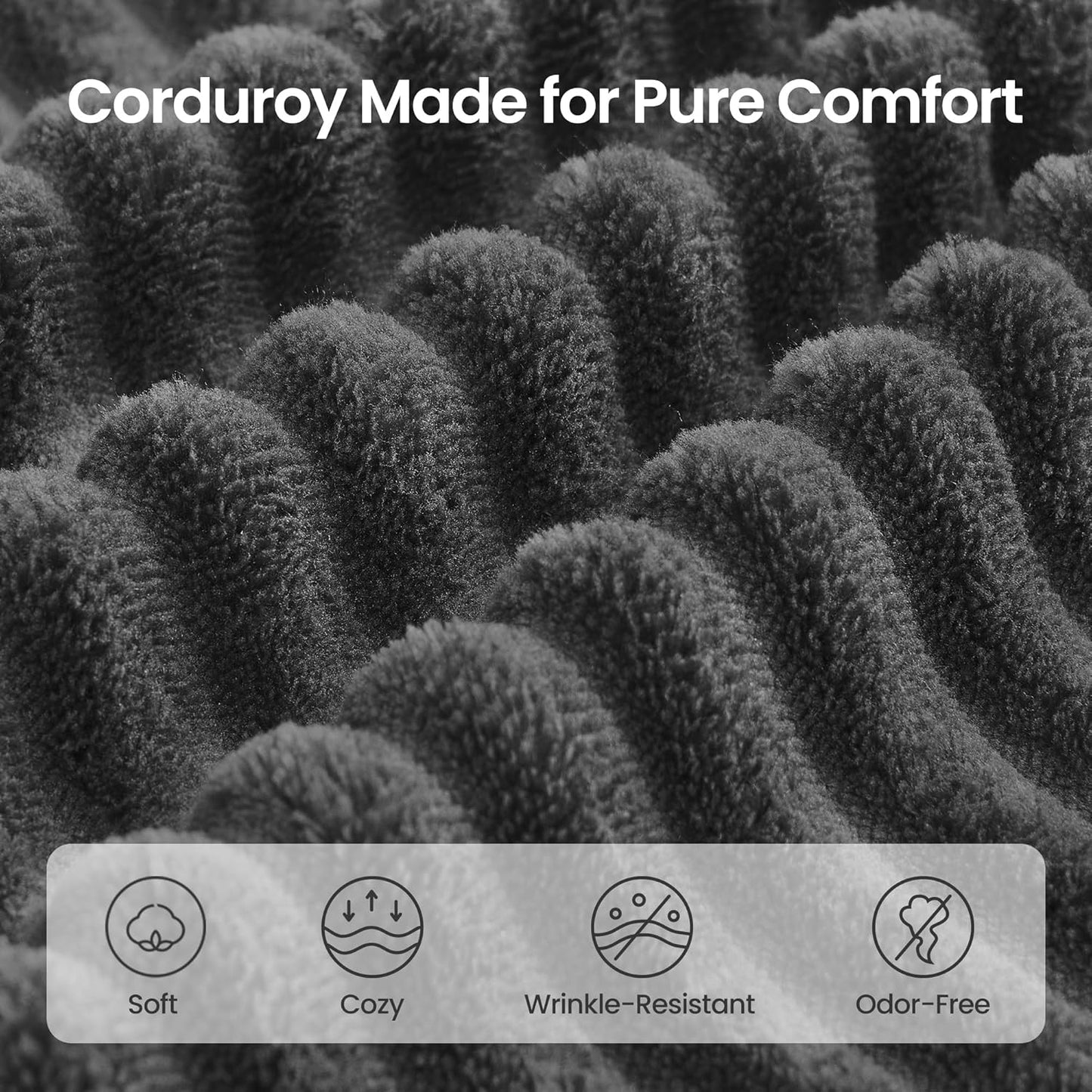 Boneless Couch, Modern Cloud Couch with Deep Seat, Corduroy Sofa for Living Room, Bedroom, Modular Sectional Sofa with Right-Facing Chaise, 108.3 Inches, Slate Gray ULCS182GN01