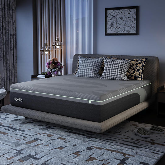 Airyflow King Size Mattress 14 Inch, Gel Memory Foam Mattress King for Cool Night & Spinal Alignment, Pressure Relief & Motion Isolation, Green Tea-Infused, Certipur-Us Certified, Medium Firm