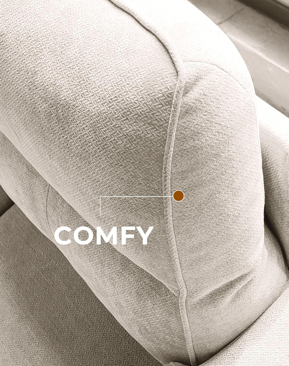 71.25" Modern Sofa Couch for Living Room, Deep Seat Sofas with 8”Cushion, Comfy 2-Seater Chenille Loveseat with Convertible Armrest, Removable Sofa Cover, High Leg (Beige)