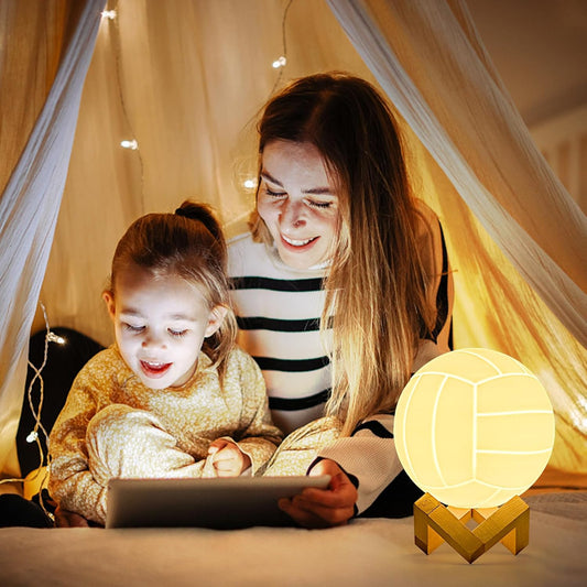 Volleyball 3D Night Light with Remote,16 Color Bedside Table Lamp Gifts for Dad,Men,Boys,And Kids Sports Fan Room Decor,Graduation Gift,Stocking Filler White Elephant Gifts(4.7Inches)