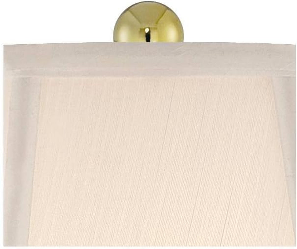 Traditional Glam Style Table Lamp 26.5" High Cut Glass Urn Brass Gold Metal Clear White Cream Bell Glass Shade Decor for Living Room Bedroom House Bedside Nightstand Home