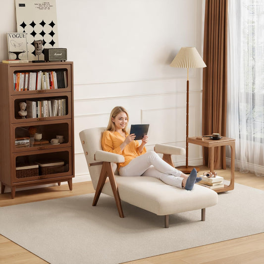 Convertible Sleeper Chair, 3-In-1 Single Sofa Bed for Adults,Pull Out Lounge Sleeper Chairs,Foldable with Adjustable Backrest (D31.8 X W24 X H31.8 Inch(Beige))