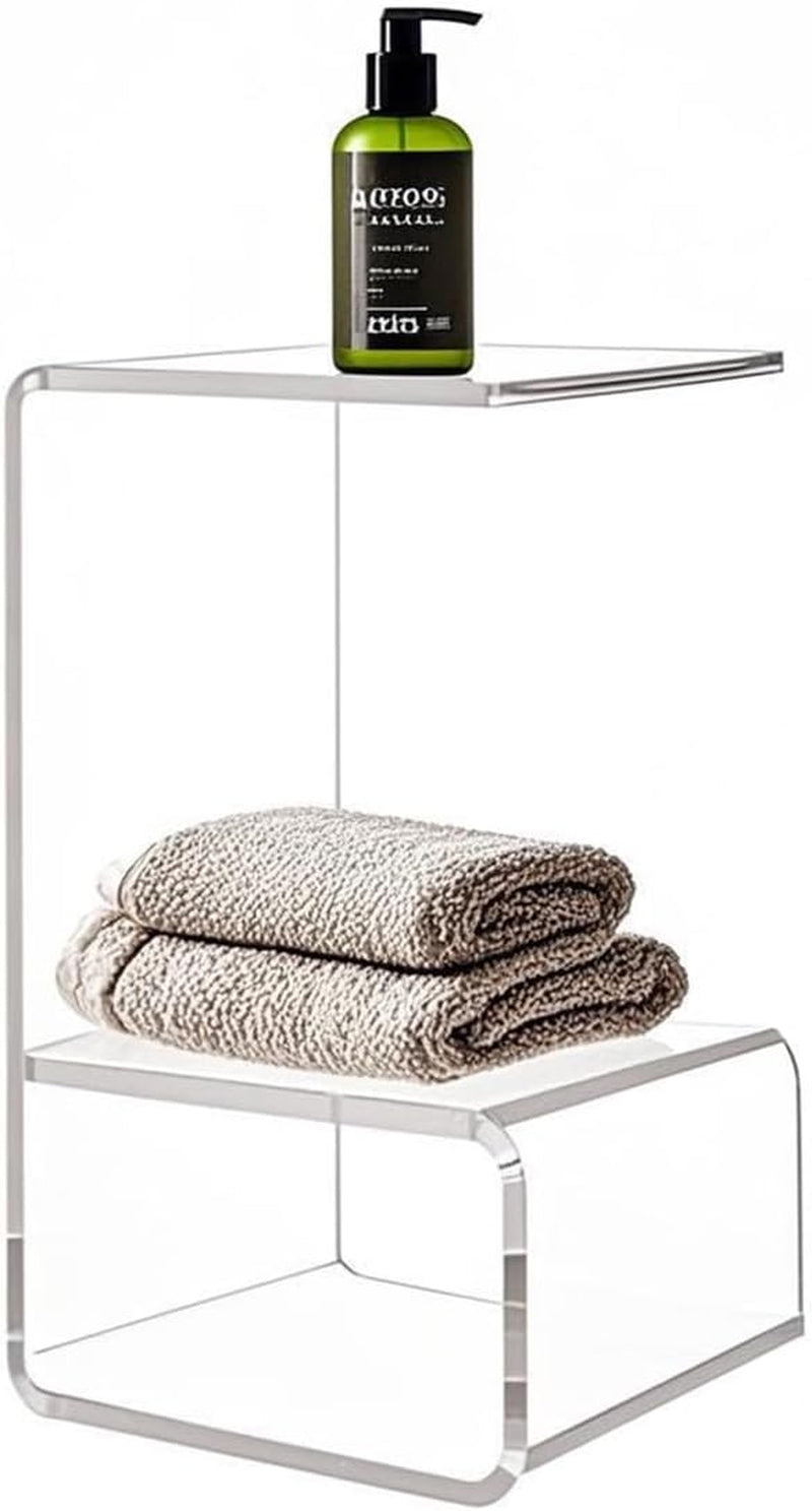 Acrylic End Table for Nightstand,21" H C-Shaped End Table for Living Room,Bedside Table for Bedroom.Side Tables for Living Room for Small Spaces,Clear