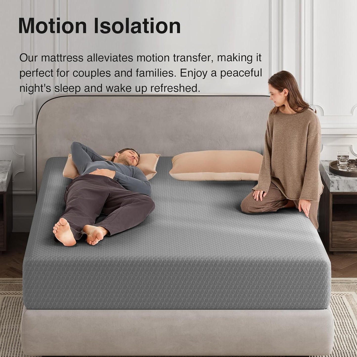 Queen Size Mattress, 10 Inch Gel Memory Foam Mattress Queen Size with Thermally Balanced Foam Core, Foam Mattresses for Cool Night Sleep & Pressure Relief, Enhanced Support & Breathability