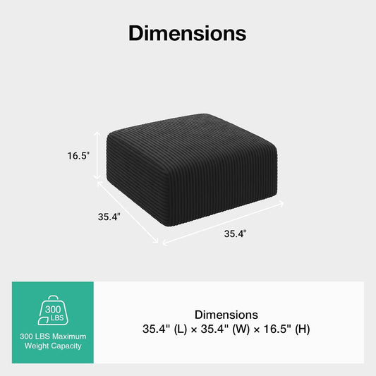 Modular Sectional Sofa, Modern Cloud Sectional Couch with Smarts Coil™ Support, Upholstered Boneless Couch for Living Room Apartments Bedroom, No Assembly Required (Ottoman)