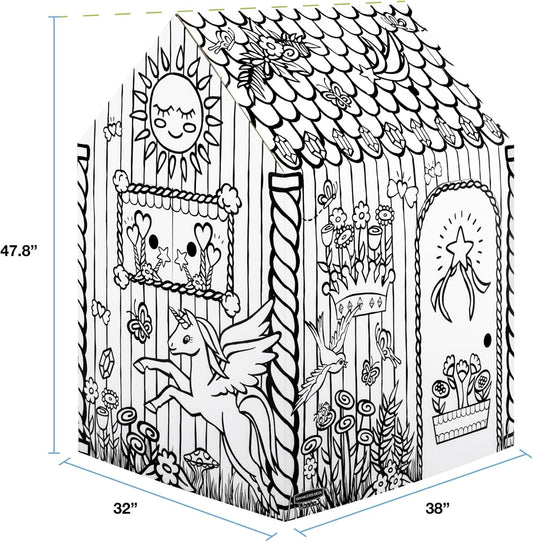 at Play Large Color in Unicorn Playhouse, Cardboard Playhouse and Life Size Craft Activity for Kids and Families