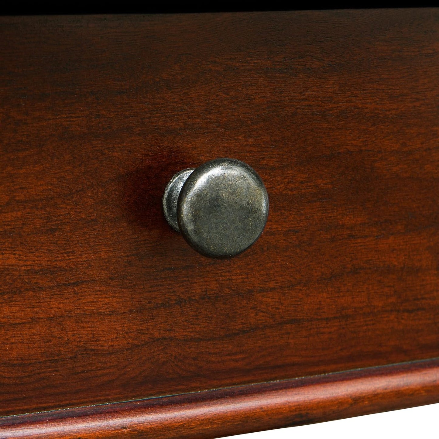 Solid Wood Console Table with Drawer, Semi-Circle Entryway Storage Shelf, Half-Moon Carvings Side Elegant Vintage Sofa for Living Room,Blank Wall Walnut SFZ1533WD-DR Brown 47.7*18*30.2