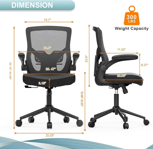 Ergonomic Leather Office Chair with Waterfall Seat and S-Shaped Back for Lower Back & Leg Pressure Relief, Comfortable for 8+ Hours Sitting