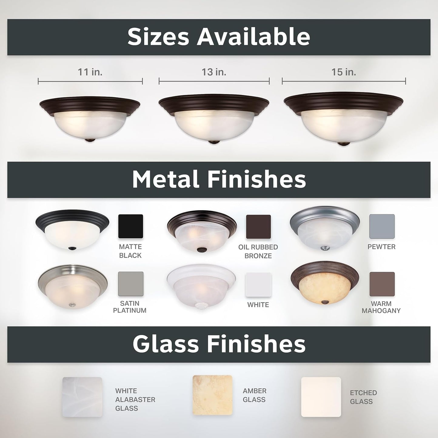 Reedley 2-Lights Flush Mount Ceiling Light, 11 Inch Lighting Fixture for Kitchen, Bedroom, Bathroom, and Hallway, White Alabaster Glass, Oil Rubbed Bronze, 1257S-ORB-AL