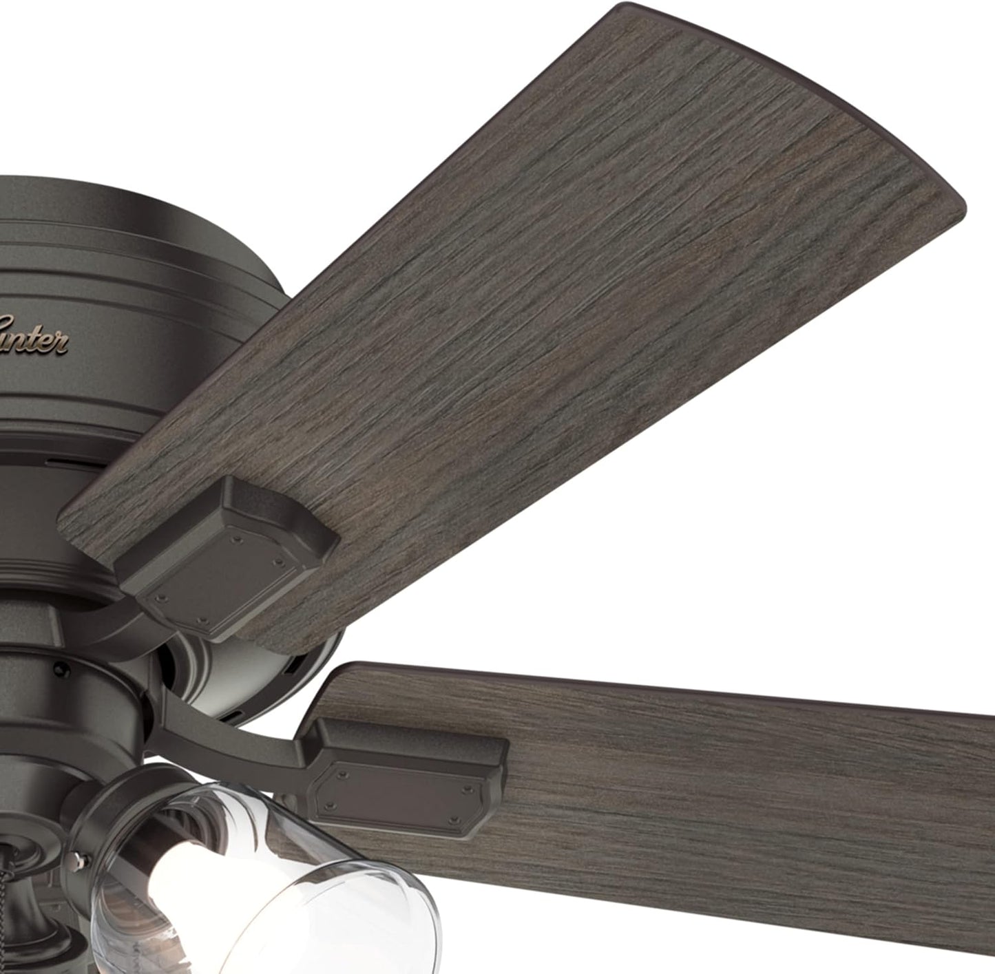 42 Inch Indoor Ceiling Fan with LED Lights and Pull Chain - Low Profile Mount Ceiling Fan, 5 Blades, for Bedroom, Living Room, or Kitchen, Quiet - Crestfield 52153, Noble Bronze