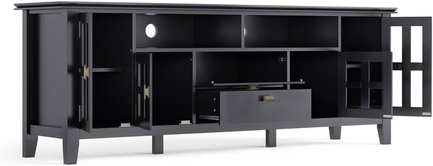 Artisan TV Stand - 53 Inch Wide Solid Wood Tall Media Console in Russet Brown, Contemporary Entertainment Center for Living Room for Tvs up to 60 Inches with Drawers and Cable Management