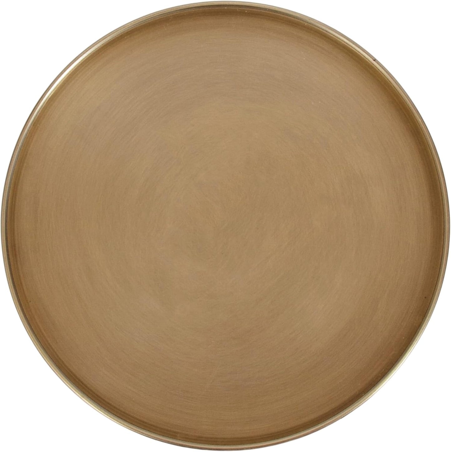 Tira Elegant round Drink Table, 10 X 22, Antique Brass and Black, Vintage Glam Circle Martini Table for Use as a Small Bedroom Nightstand or Living Room Plant Stand Option