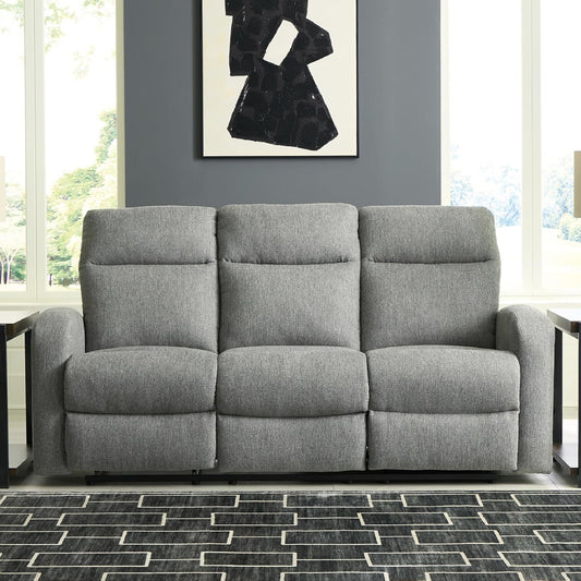 Carrigan Lane Classic Manual Pull Tab Dual Sided Reclining Sofa with Position Lock, Gray