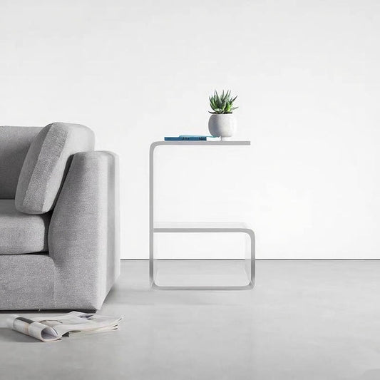 Acrylic End Table for Nightstand,21" H C-Shaped End Table for Living Room,Bedside Table for Bedroom.Side Tables for Living Room for Small Spaces,Clear