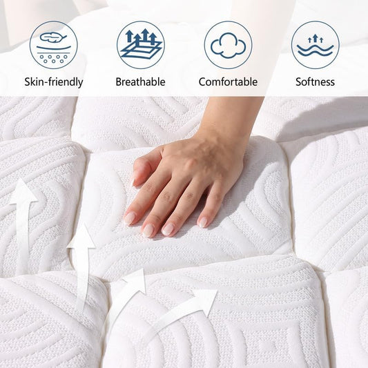Queen Size Mattress, 10 Inch Hybrid Memory Foam Queen Mattress in a Box, Pressure Relief, Medium, Certipur-Us