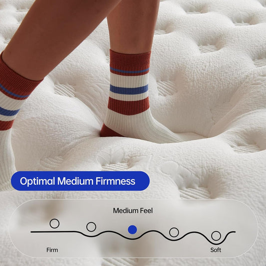 Queen Size Mattress,14 Inch Queen Mattress in a Box,Superior Hybrid with Gel Memory Foam or Back & Lumbar Support,100 Night Trial,Maximum Support,Pressure Relief,Zoned Support Spring, Firm