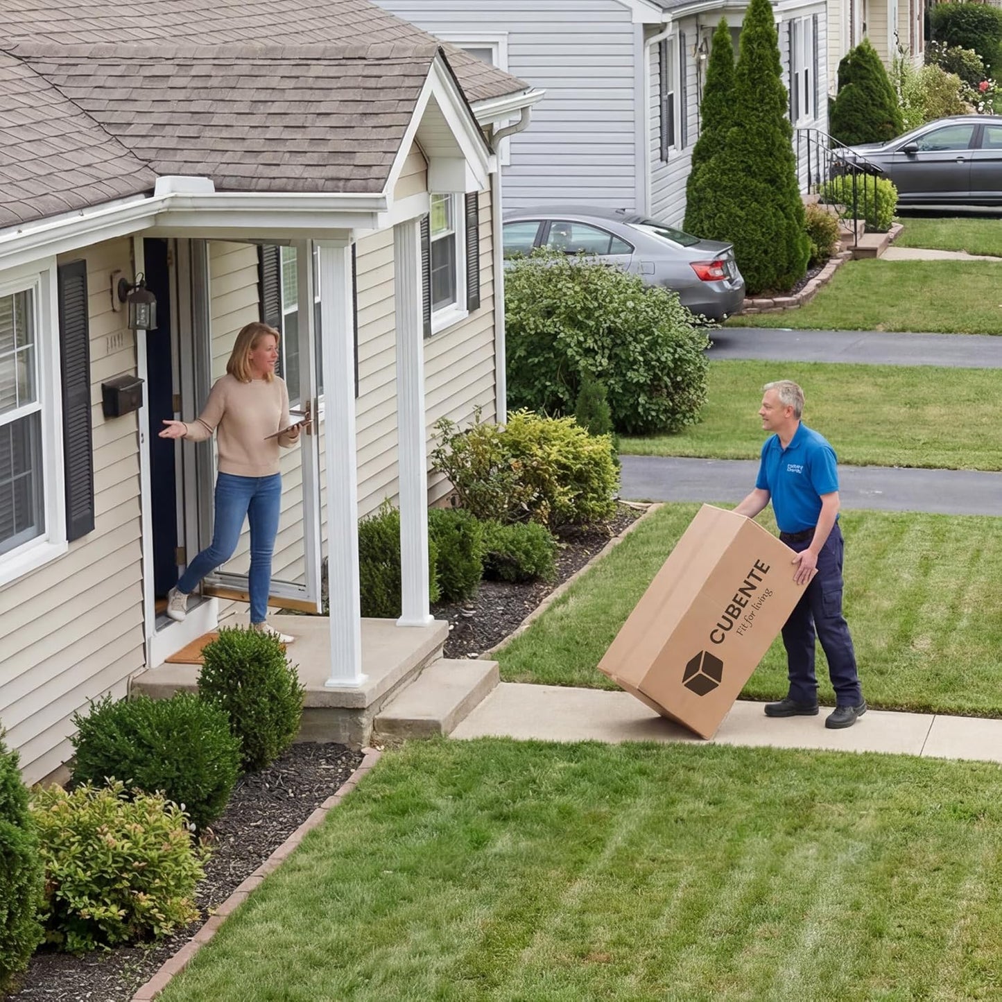 Modular Sectional Sofa | 108" Cloud Couch with Cozy Textured Corduroy,U-Shaped Boneless Couch Pit Sofa,High-Density Foam Convertible Floor Couch for Home,1400Lbs Support | Oat Beige | 2 Manageable Boxes