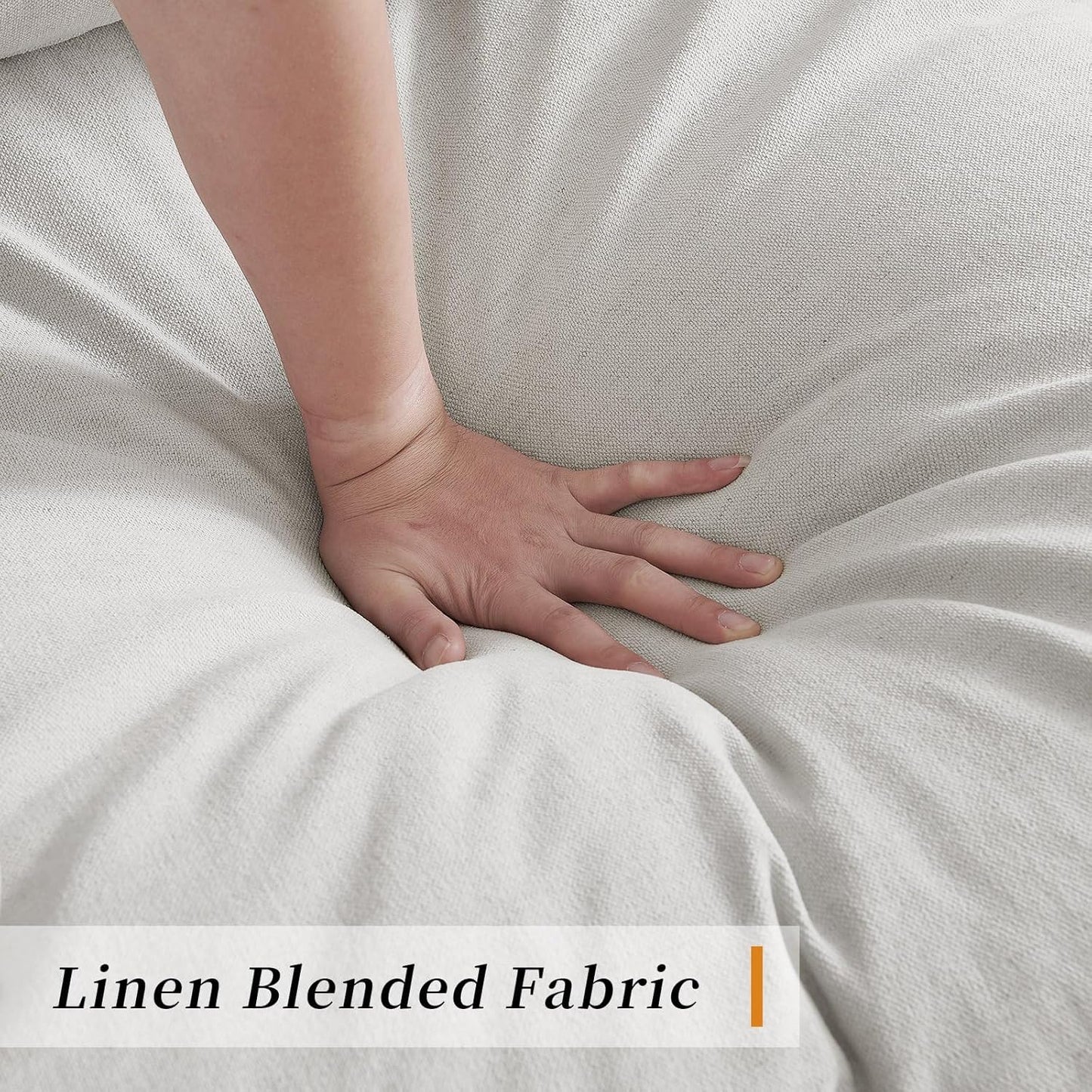 Cloud Sectional Sofa,4-Seater Deep Seat Modular Couch,Down Filled Convertible Living Room Sets Sofa,Corner Sofa Covers Washable & Replaceable,Cream White