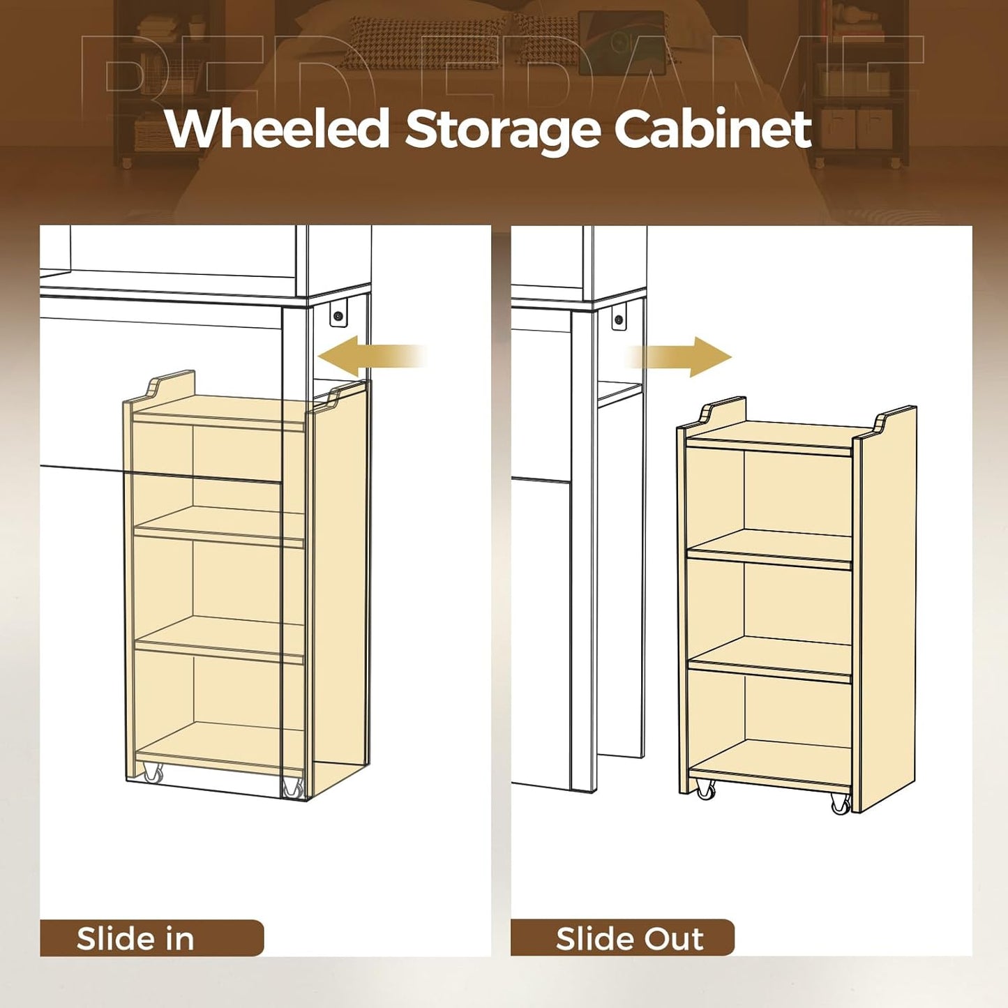 Bed Frame Queen Size with Bookcase Storage Headboard, Slide Out Bedside Storage, Bed with Charging Station & LED Lights, Heavy Duty Metal Slats, No Box Spring Needed, Noise Free, Black