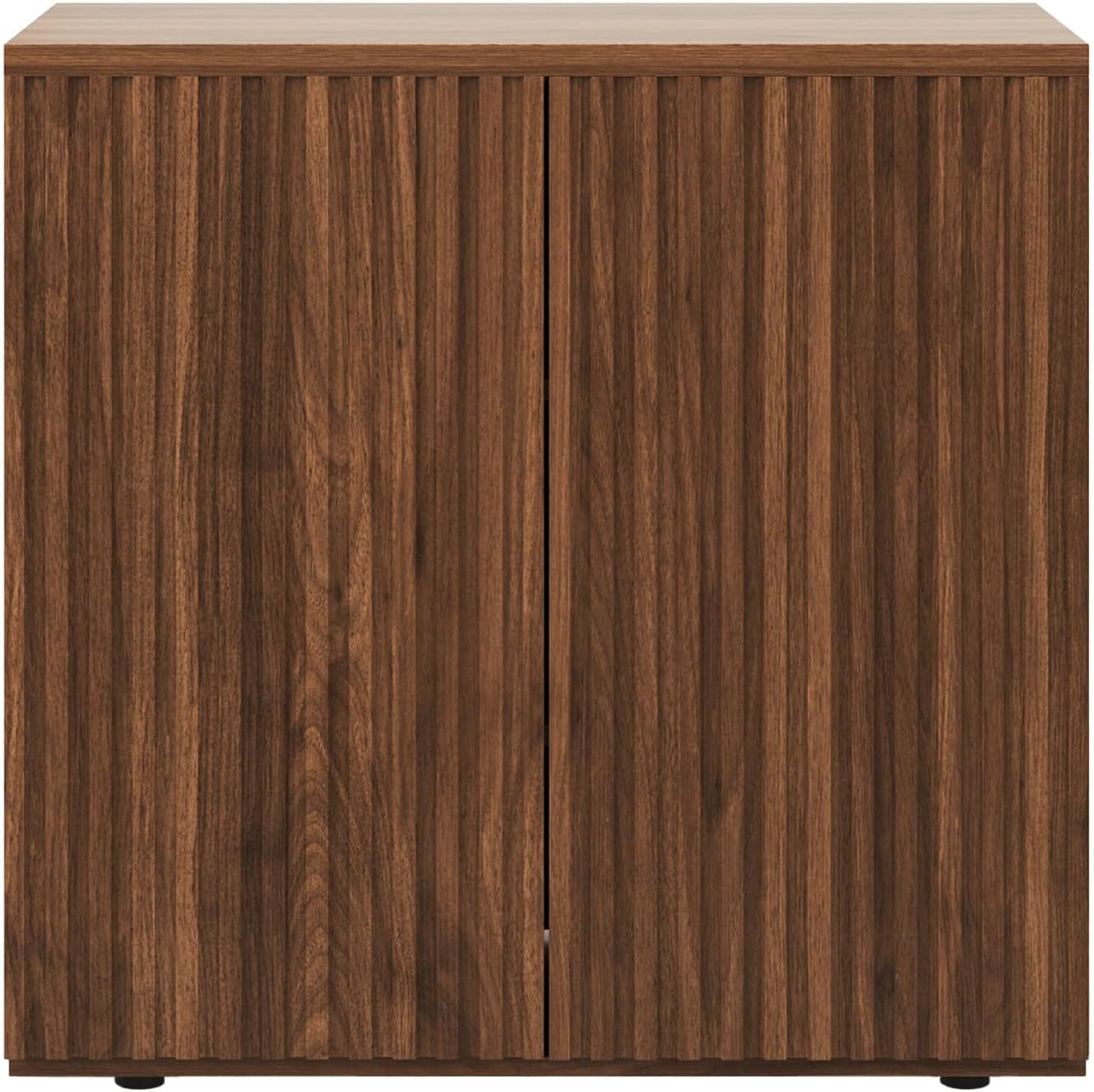 Fluted Sideboard Cabinet, Buffet Cabinet with Storage, Credenza Storage Cabinets with Adjustable Shelf, Wood Entryway Cabinets with Pop-Up Doors for Living Room, Entryway, Hallway, Walnut