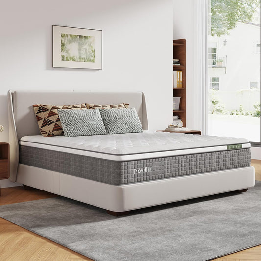 12 Inch King Mattress,Hybrid Mattress King Size with Silky Cool Fabric, Gel Memory Foam & Pocketed Coils for Motion Isolation & Refreshing Cool Nights Certipur-Us Certified Mattresses in a Box