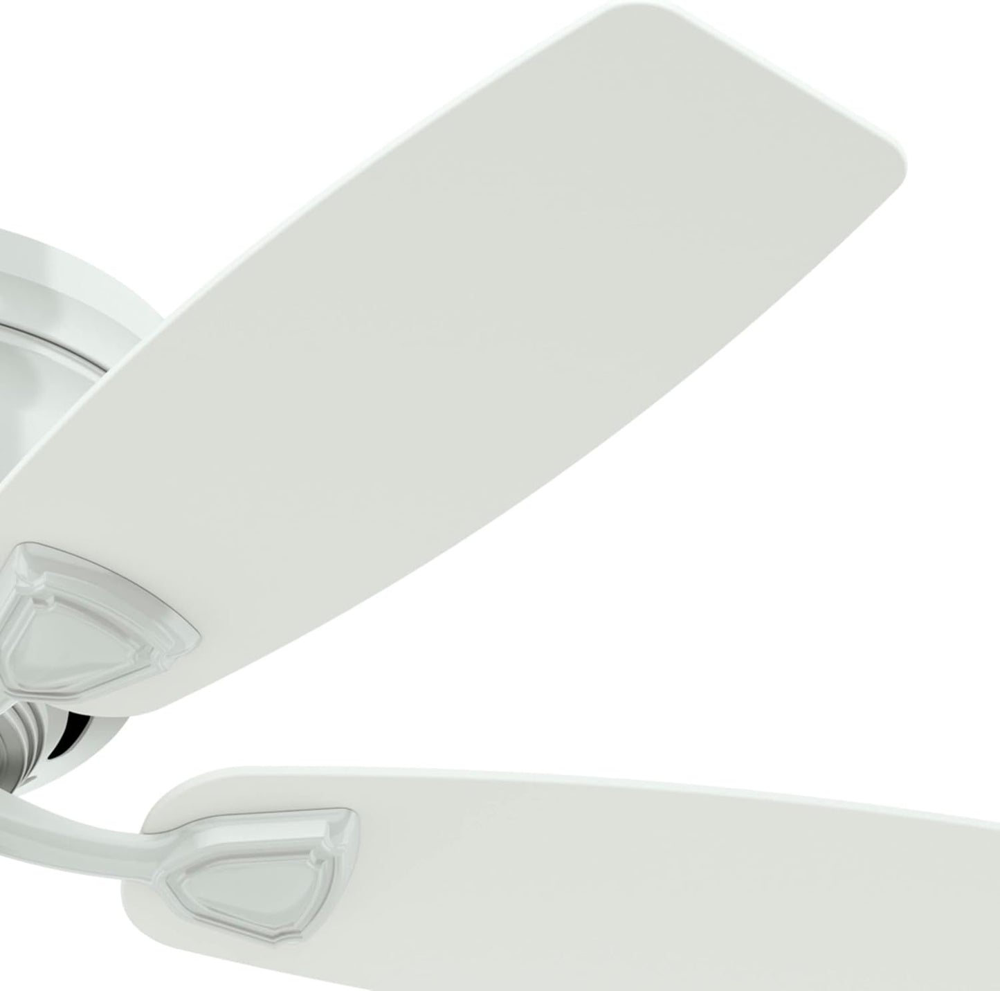 48 Inch Outdoor or Indoor Ceiling Fan No Light - Low Profile Mount, White Ceiling Fan without Light, for Patio, Porch, Garage, or Living Room, 5 Blades, Pull Chain - Sea Wind 53119, White