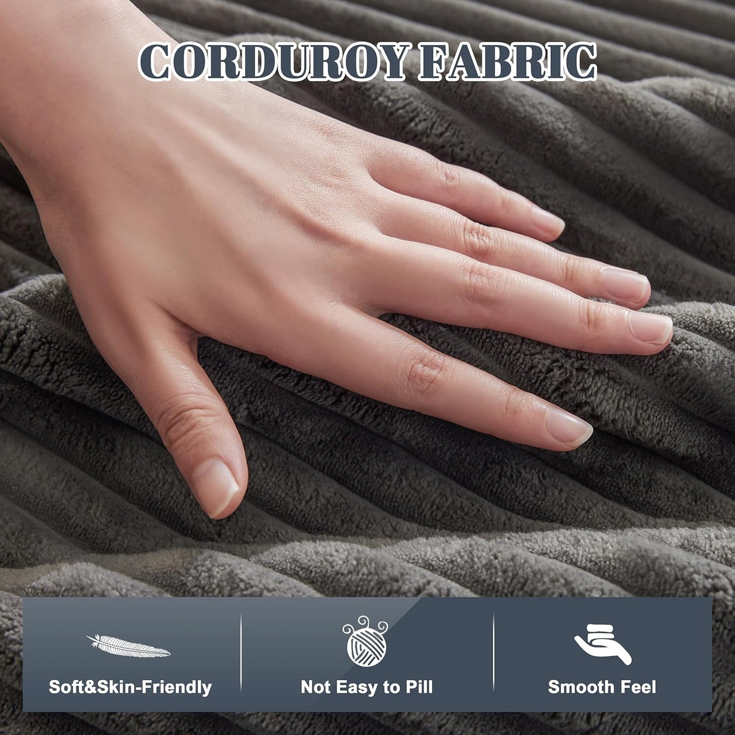 110” Cloud Sectional Couch, Boneless Sofa for Living Room, Modular Sectional Sofa with Deep Seat, Comfy Fluffy Couch with L-Shaped Chaise, No Assembly Required (Left-Facing Chaise, Dark Grey)