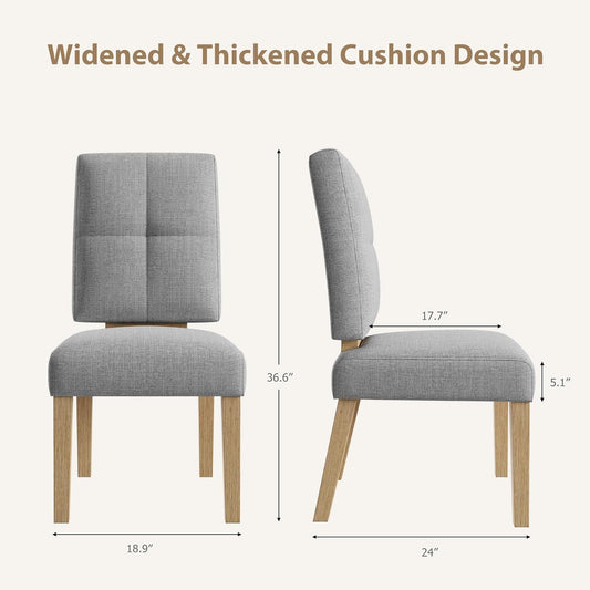 Wooden Dining Chairs Set of 4, Dining Room Chairs with Wood Legs, Cloud-Like Cushion & Reinforcement Structure Design for Kitchen/Living Room/Restaurant, Easy Assembly