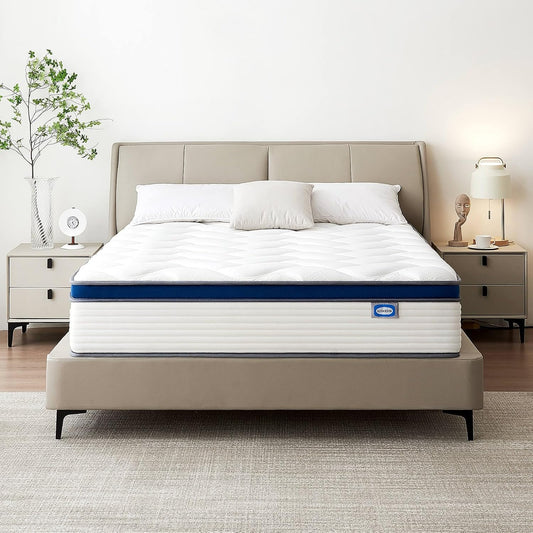 Full Size Mattress 12 Inch, Hybrid Full Mattress with Memory Foam & Pocket Springs, Certipur-Us Certified, Medium Firm, Motion Isolation, Full Bed Mattress in a Box for Pressure Relief