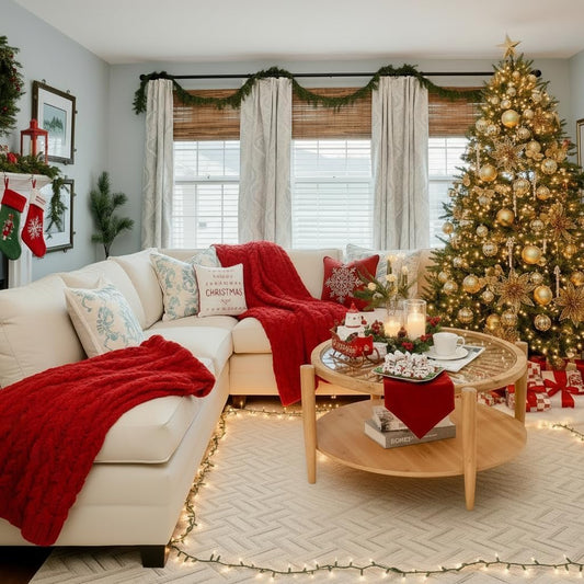 Rattan Coffee Tables,2-Tier round Boho Cocktail Tables, Mid Century Modern Coffee Table with Rattan & Tempered Glass Top and Wood Legs, Sofa Table for Living Room(Natural)