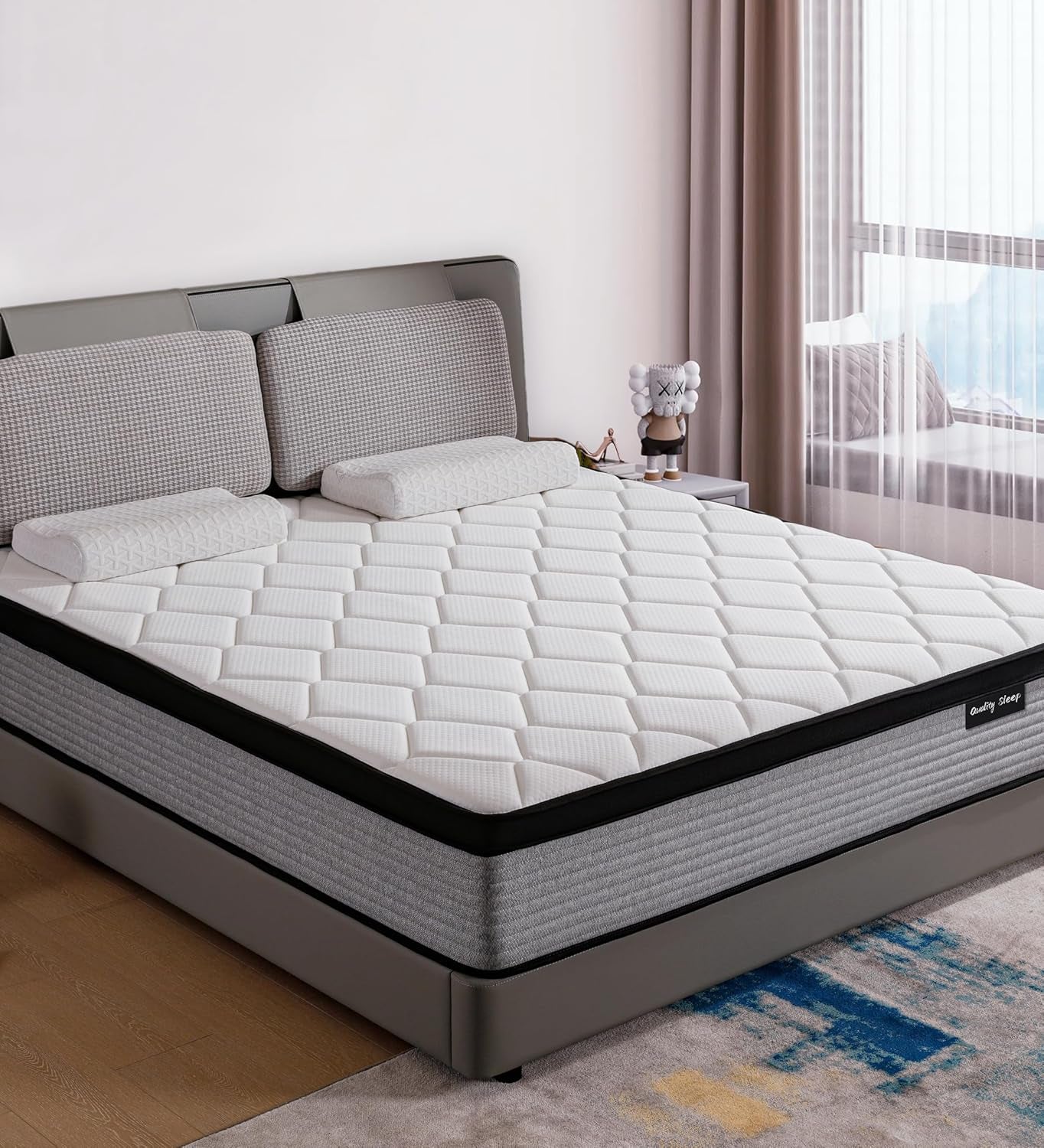 Oglawa Full Size Mattress,12 Inch Gel Memory Foam Hybrid Mattress in a Box,Full Mattress with Individual Pocket Spring,Medium Feel,Pain Relief,Certipur-Us.