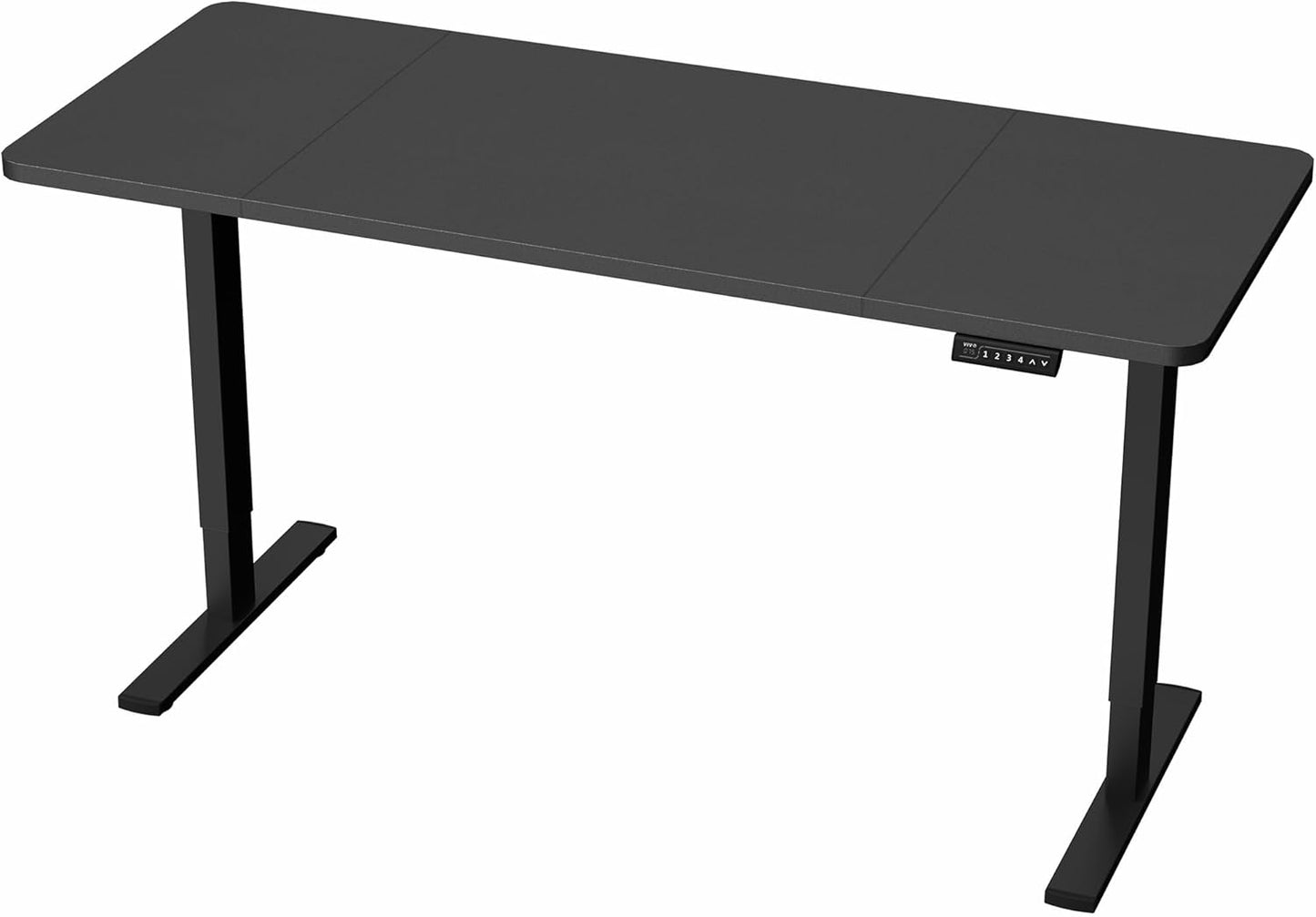 Electric 60 X 30 in Standing Desk, Memory Height Adjustment, 1B Series, Holds 220 Lbs, Black Top Black Frame, DESK-KIT-1B6B-30