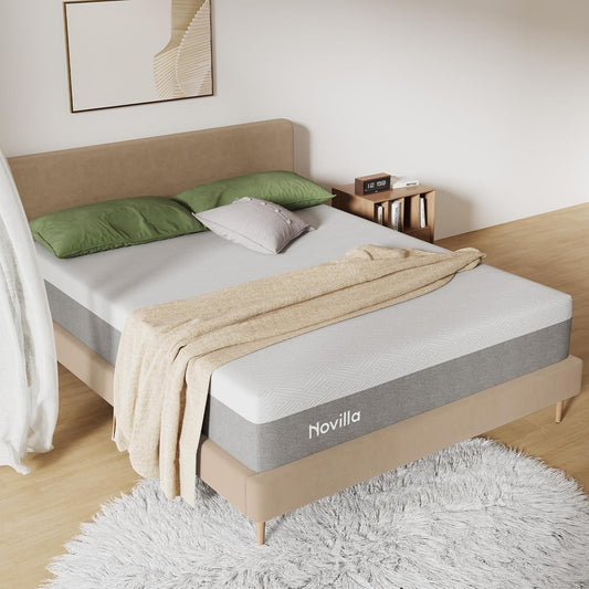 Queen Size Mattress, 12 Inch Gel Memory Foam Mattress for Cool Night & Pressure Relief, Medium Plush Feel with Motion Isolating, Bliss