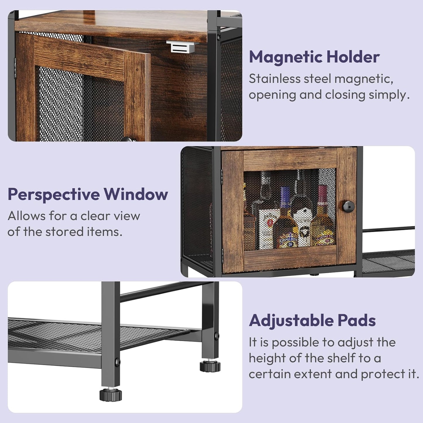 Coffee Bar Cabinet for Home - Farmhouse Coffee Stand Station Multi-Purpose Buffet Sideboard Cabinet with Drawers - Kitchen Bar Table for Living Room, Corner, Small Space, Espresso