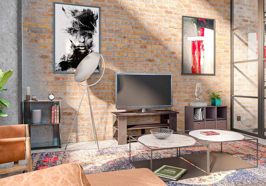 JAYA Simple Design 3-Tier Bookcase / Bookshelf / Display Rack, Plastic Tubes, Walnut