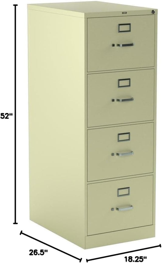 4-Drawer Filing Cabinet - 310 Series Full-Suspension Legal File Cabinet, 26-1/2-Inch, Putty (314CPL)