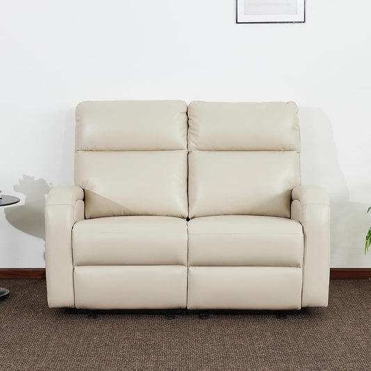 56" Zero Wall Recliner Loveseat, 2-Seat Power Wall Hugger Sofa with USB & Type-C Dual Ports, for Small Space, Living Room, RV PR646M1 (Beige, Loveseat)