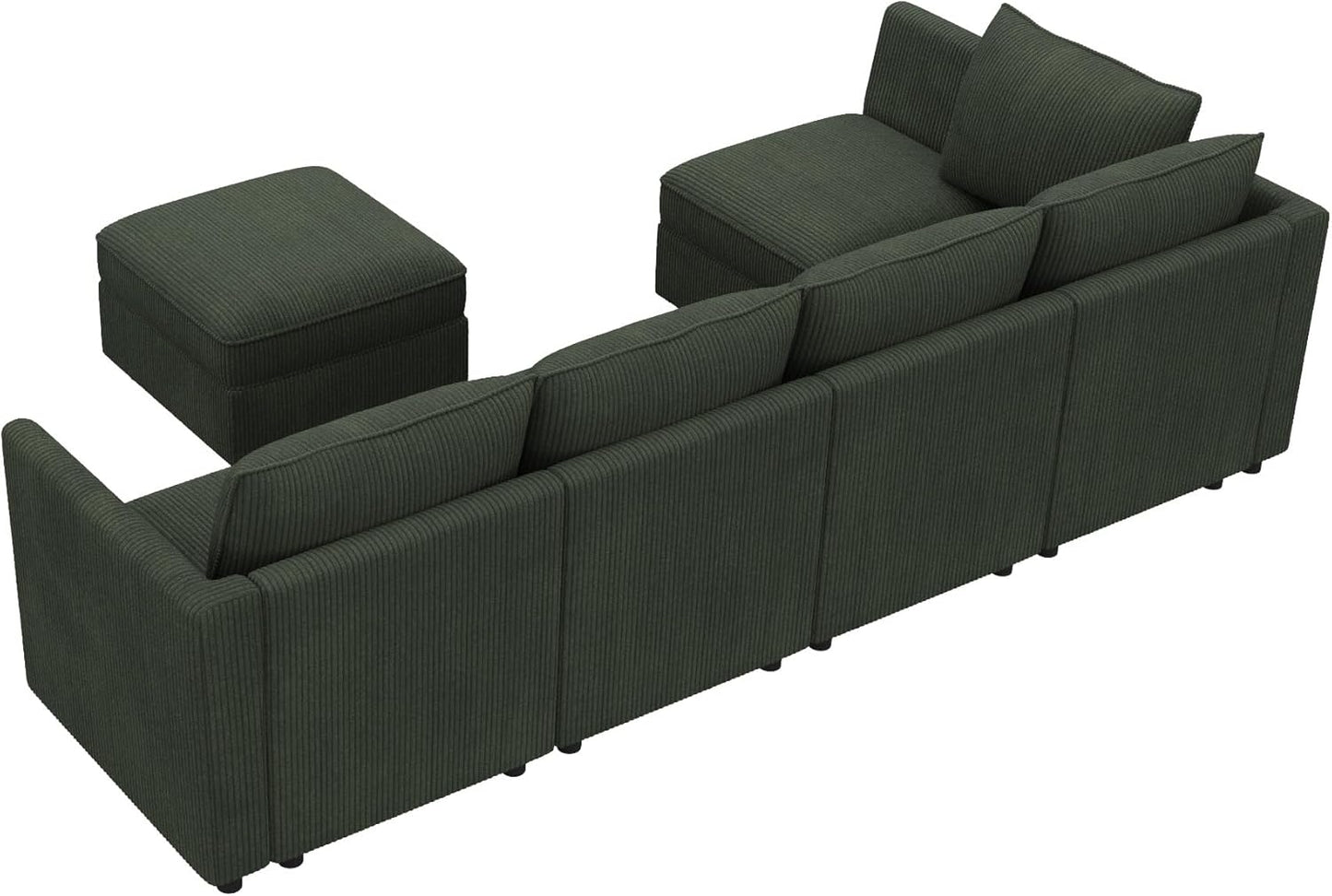 Modular Sectional Sleeper Sofa Green Couch L Shaped Sectional Sofa with Storage, Convertible Couches for Living Room - Green