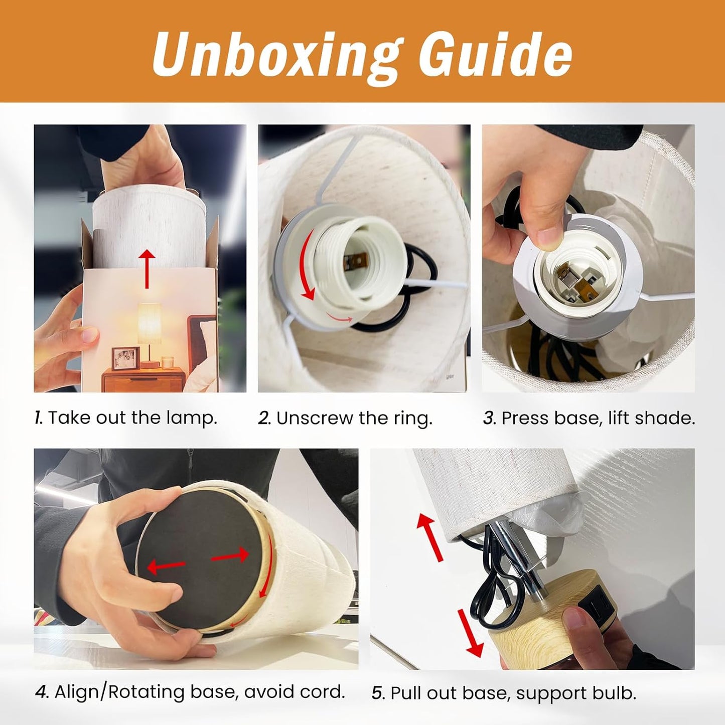 Small Bedside Lamp Touch Control Table Lamp with USB A+C Charging Ports & AC Outlet 3-Way Dimmable Nightstand Lamp with Linen Fabric Shade for Bedroom Living Room