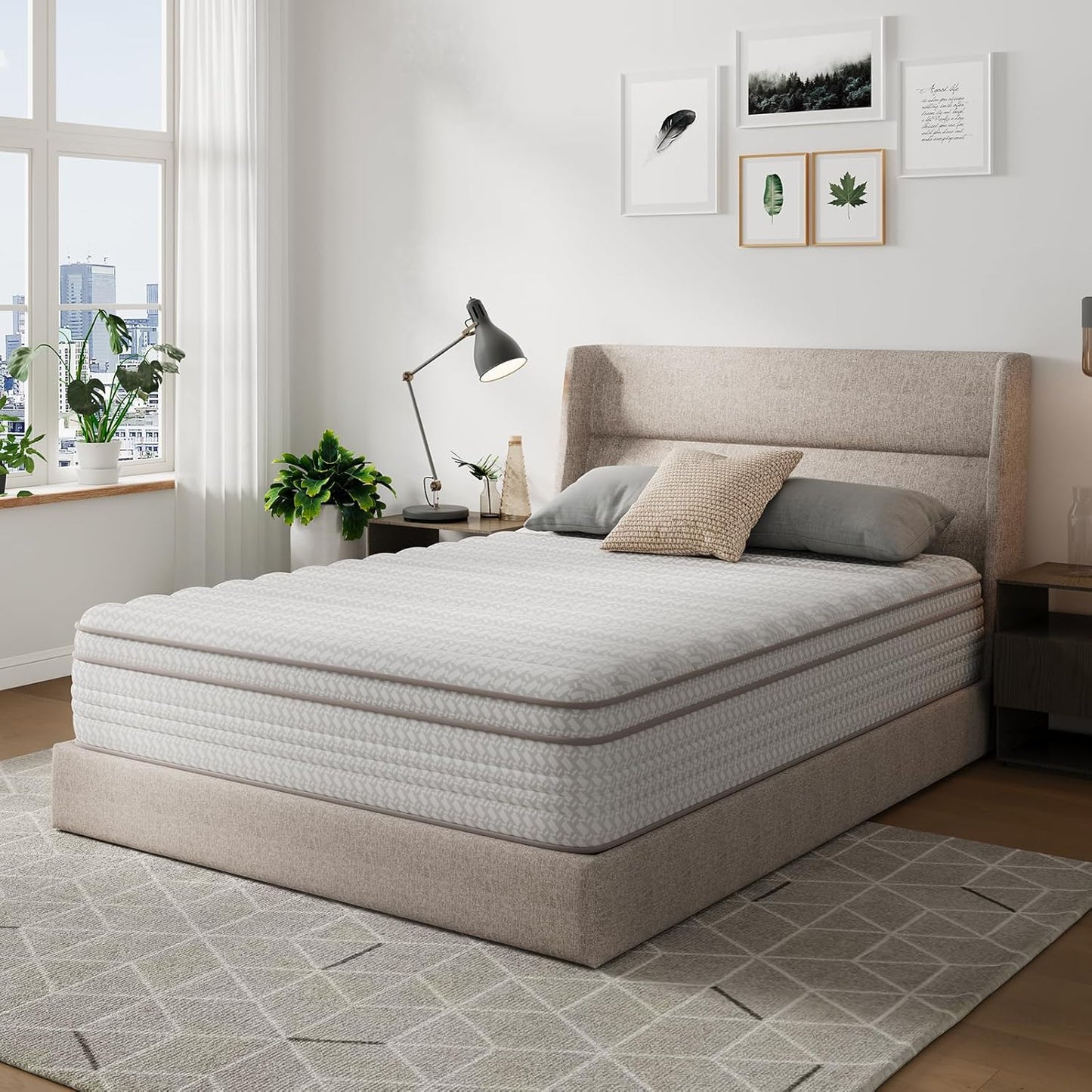 10 Inch Full Size Mattress in a Box, Hypoallergenic & Back Pain Relief, Hybrid Full Mattresses with Smarts Coils, Fiberglass Free Certipur-Us Certified Colchones No Box Spring Needed