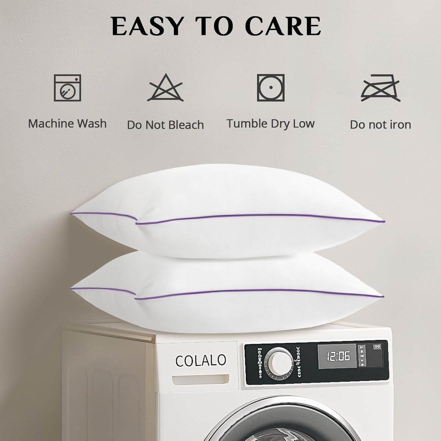 Pillows Queen Size Set of 4, Washable Supportive Bed Pillows with Super Soft down Alternative Fill, Luxury Fluffy Hotel Quality for Side, Back, and Stomach Sleepers