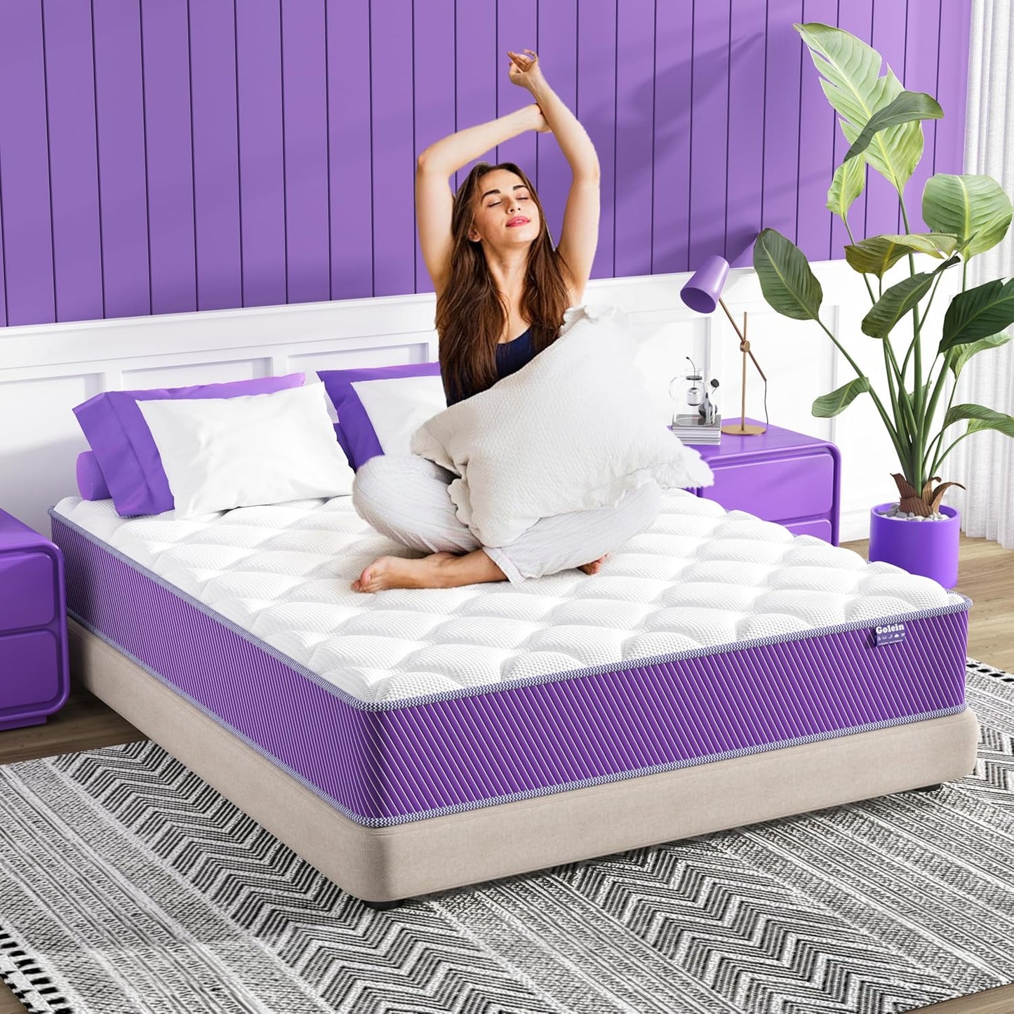 Queen Mattress 12 Inch Queen Size Mattress Memory Foam Hybrid Mattresses in a Box,Medium Firm Support with Pocket Spring,Ergonomic Design,Motion Isolation,Certipur-Us,80"X60"X12"