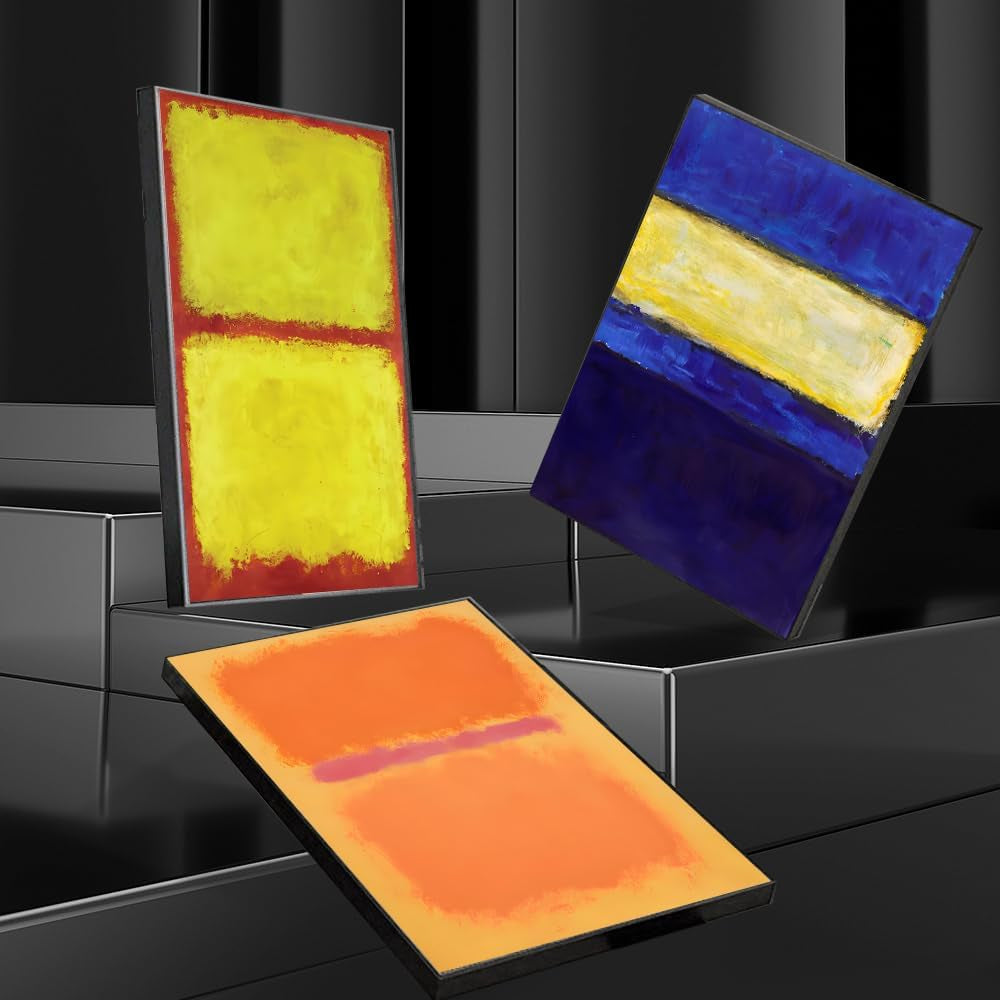 Wall Art, Canvas Frame Simple Natura Abstract World Famous Painting Prints, Large Size Paintings Set of 3 Aesthetic Wall Art Decor for Living Room Bedroom Kitchen Office