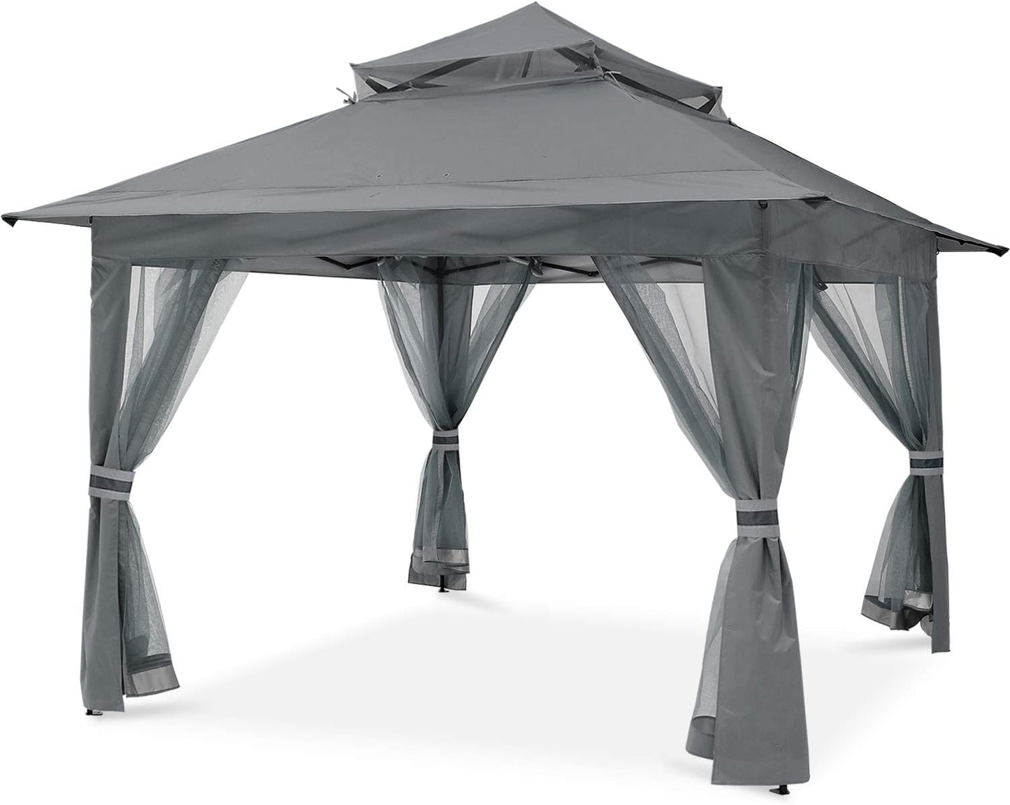 Patio Gazebo Outdoor Pop up Gazebo with Mesh Walls (13X13,Dark Gray)