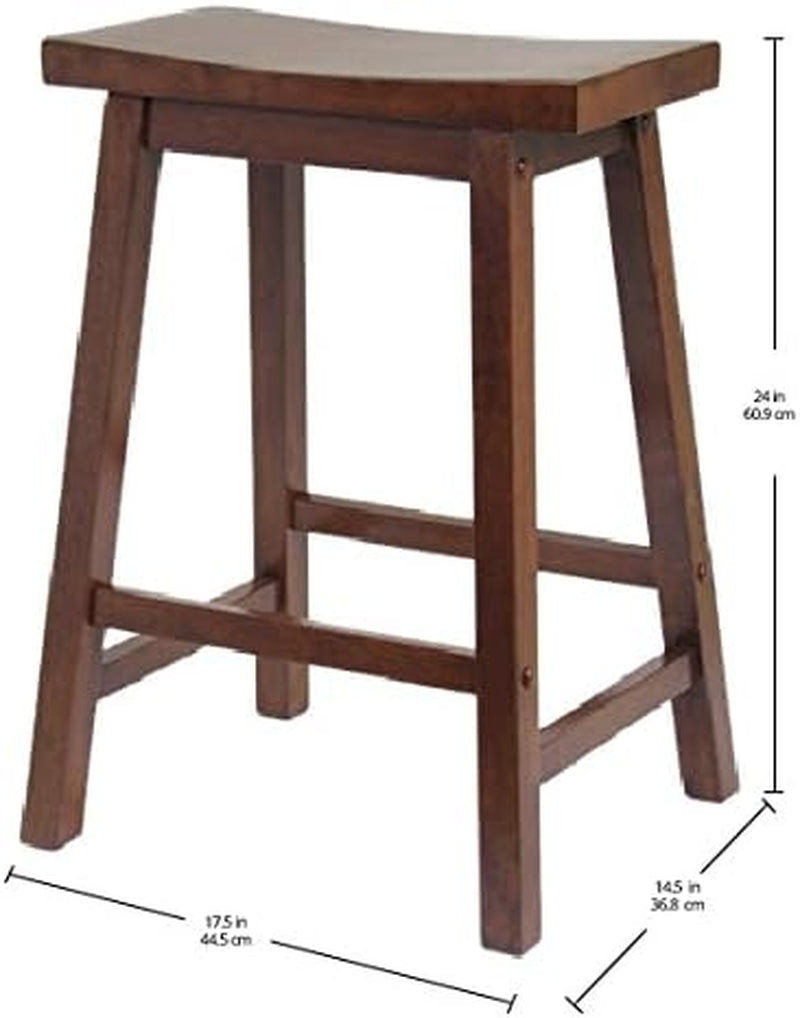Satori Saddle Seat Counter Stool, for Kitchen, 24", Walnut