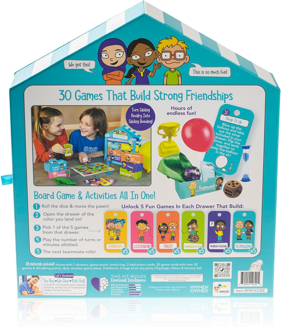 House of Friendship - DIY Friendship Playhouse Kit for Kids Ages 4-12, Social Skills Learning Activities, Creative Crafts for Teamwork, Communication, and Emotional Intelligence