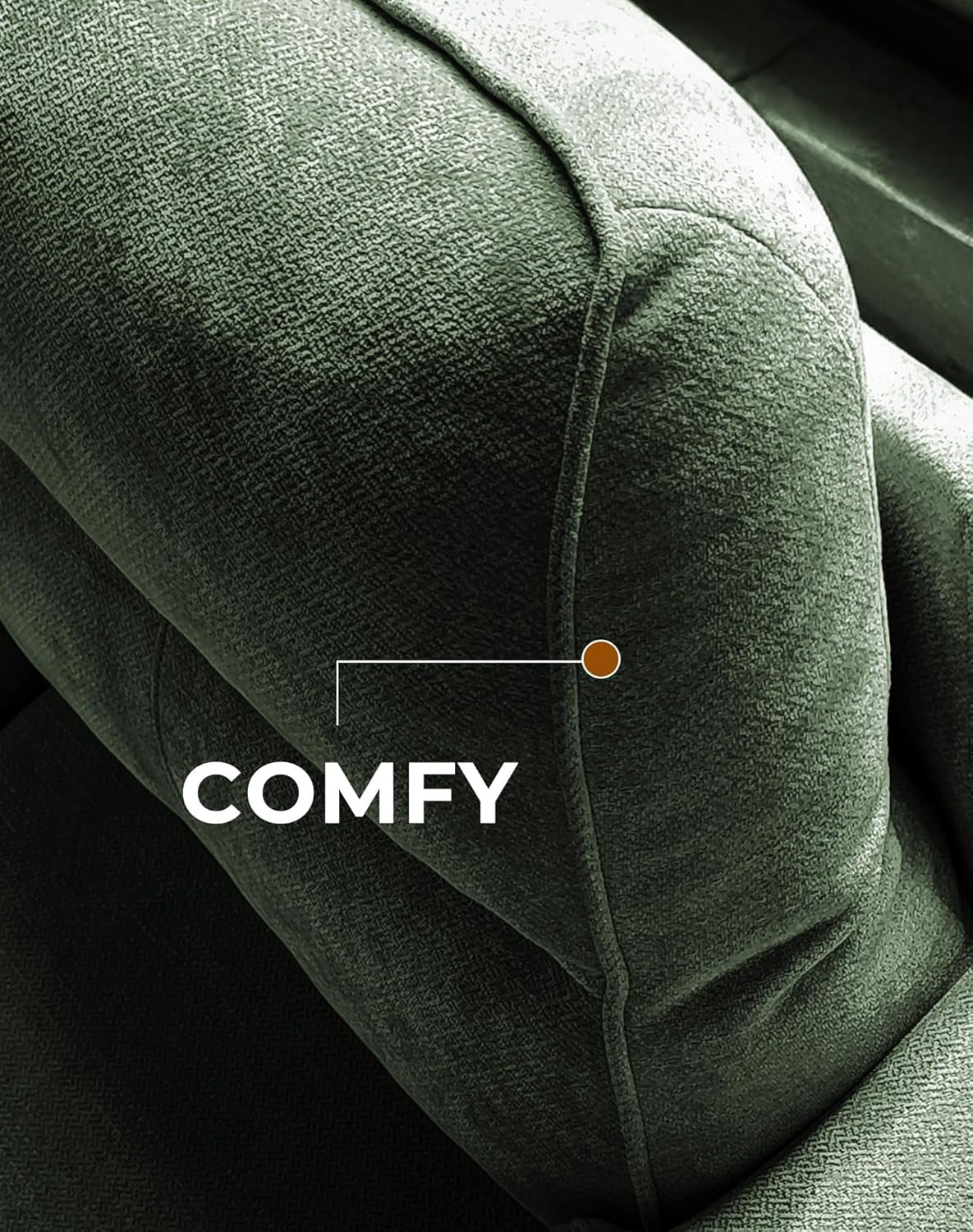 88.97" Modern Sofa Couch for Living Room, Deep Seat Sofas with 8”Cushion, Comfy 2-Seater Chenille Loveseat with Convertible Armrest, Removable Sofa Cover, High Leg (Green)