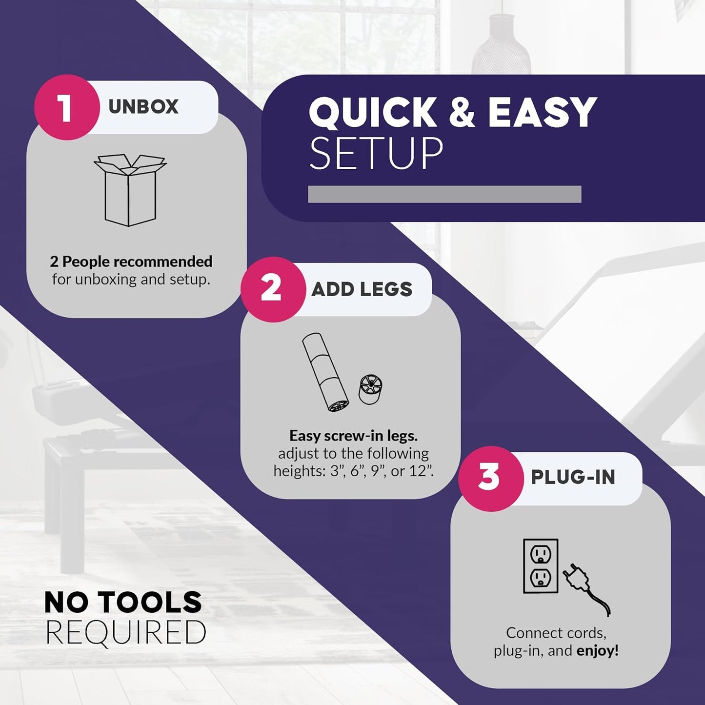 E4 Queen Adjustable Bed Base Frame with 12" Medium Firm Copper and Gel Infused Memory Foam Mattress