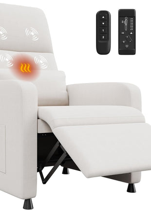 Ergonomic Power Recliner Chair with Heat and Massage Function, Adjustable Electric Recliner in PU Leather, Tall Back and Padded Seat for Home Theater Seating in Living Room