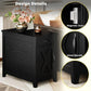 End Table with Charging Station, Narrow Side Table for Living Room, Farmhouse Night Stand for Bedroom, Bedside Table with Storage and Drawer for Home, Black